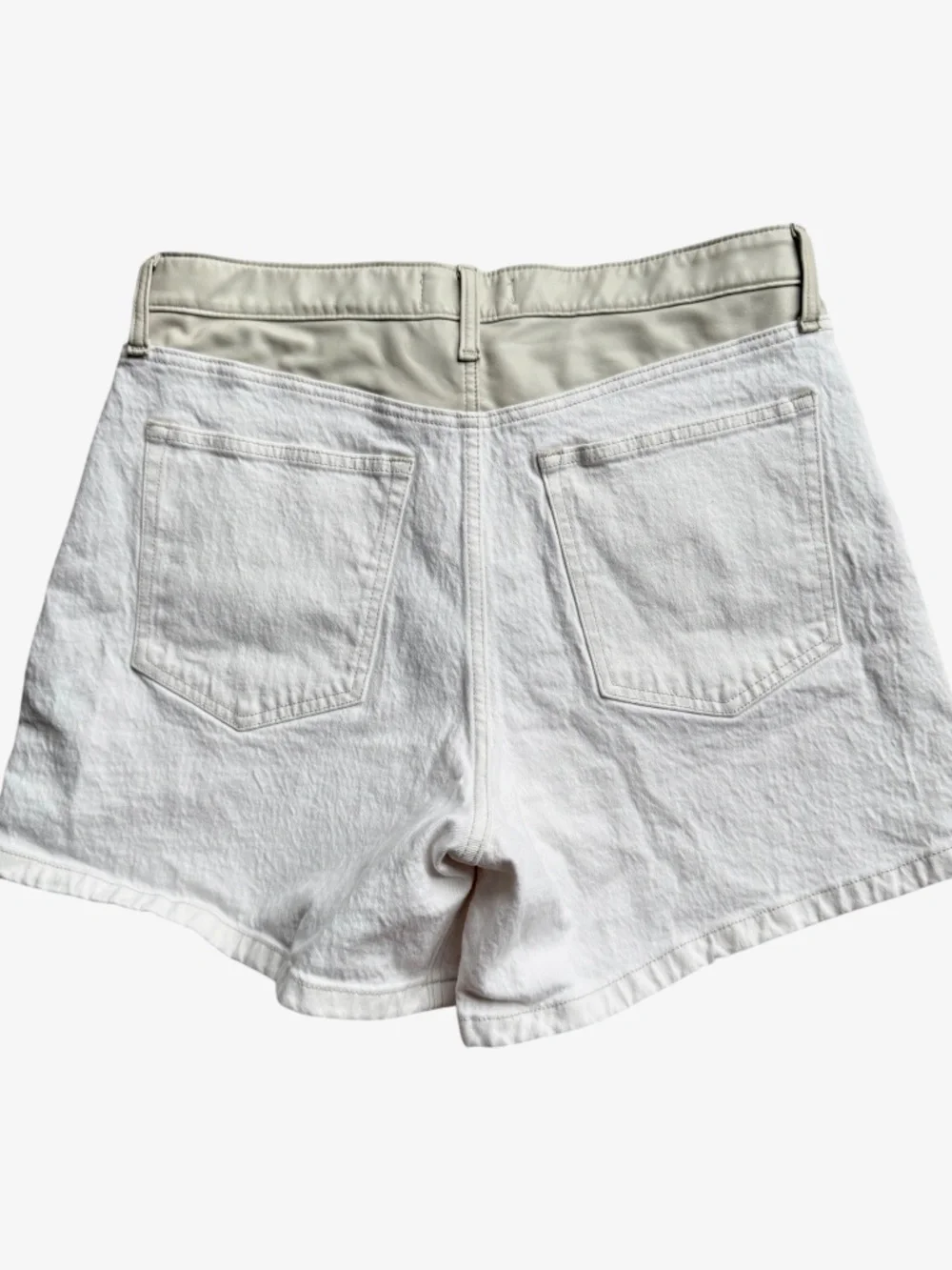 A&F Faux Leather and Denim High Rise Dad Shorts‎ Sz 32